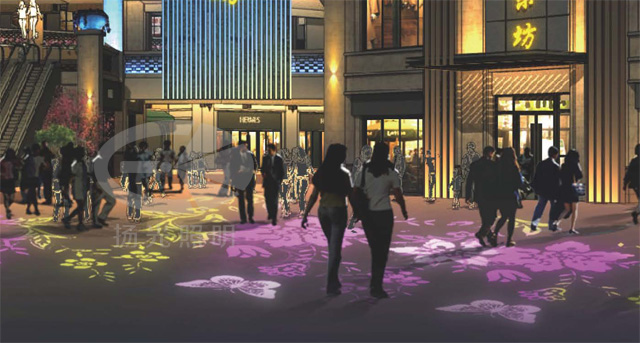風情商業街照明設計效果圖三