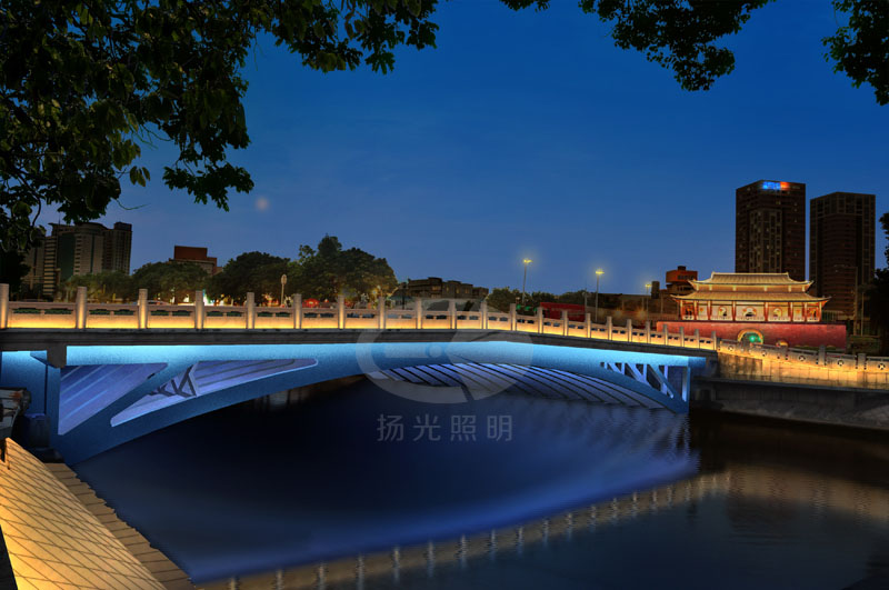 橋梁夜景燈光設計效果圖