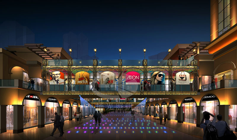 商業街照明設計效果圖一