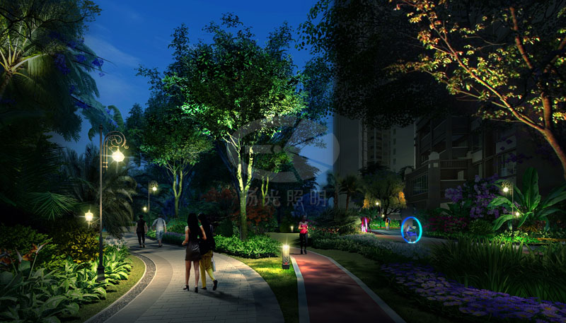 小區道路亮化設計效果圖