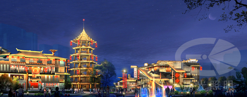 古鎮夜景照明設計效果圖