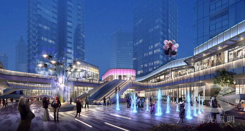 東莞豐華廣場泛光照明商業內街效果圖