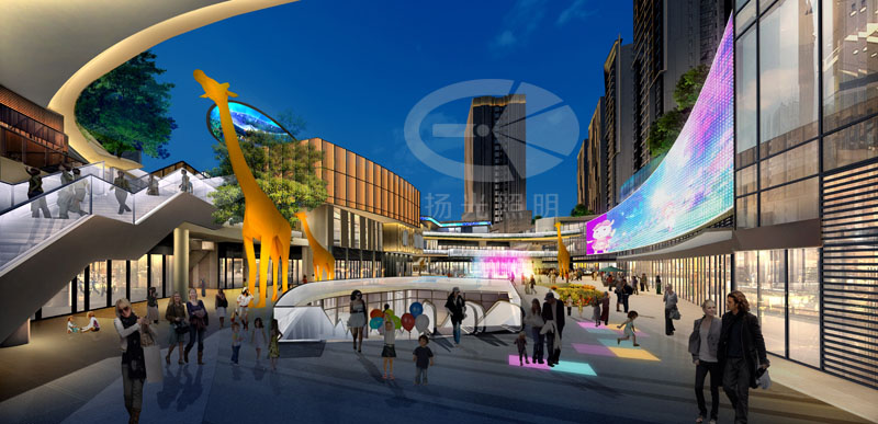 商業廣場燈光照明設計效果圖